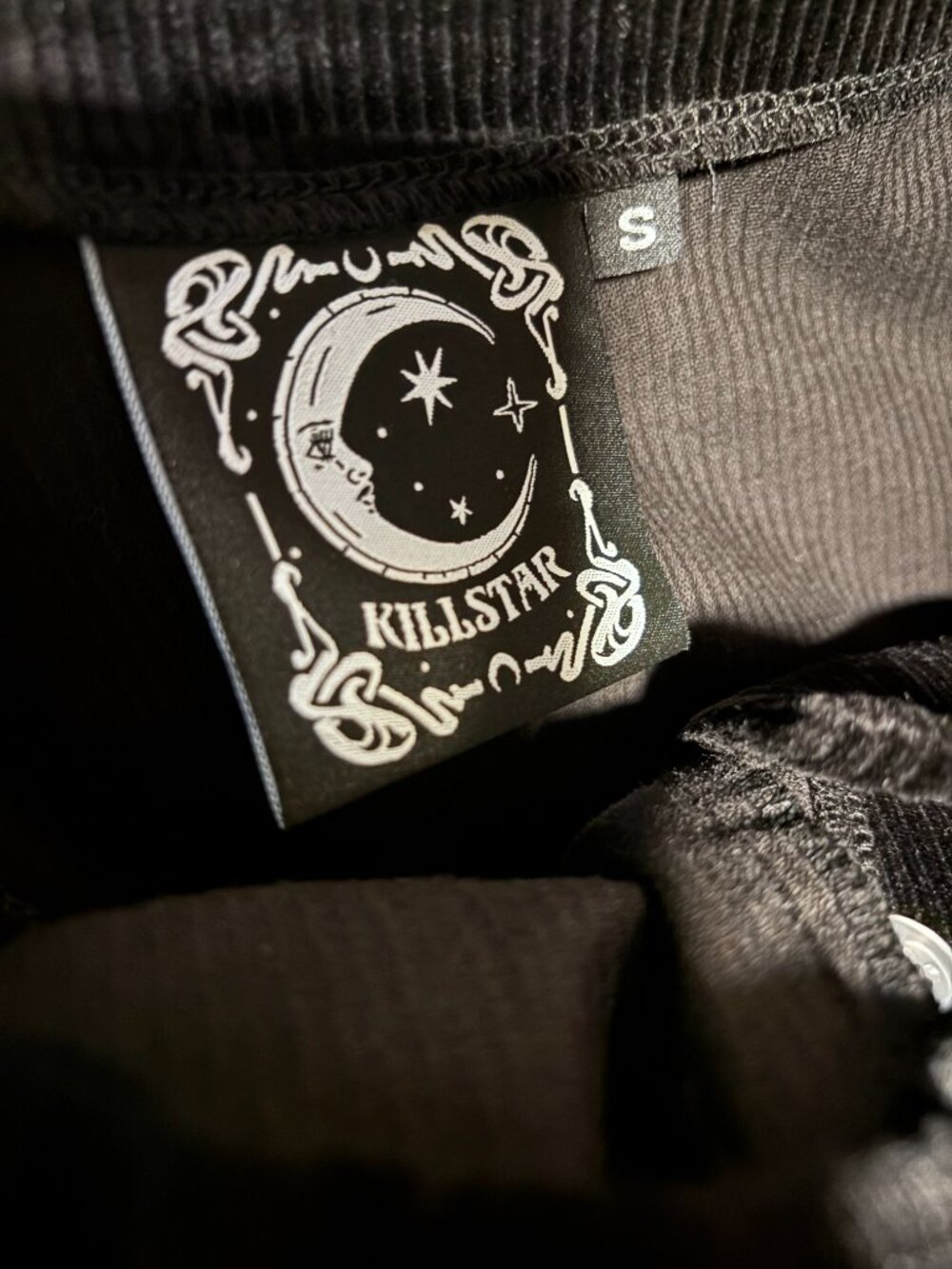 KILLSTAR BLACK GRISELDA CORDUROY BUTTONED DRESS - SIZE SMALL - Picture 4 of 6